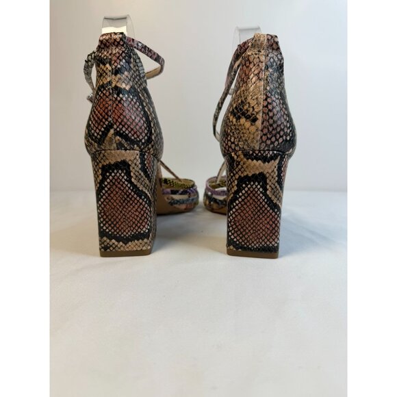 Vince Camuto Winivey Sandal Women Size 7.5 Multicolor Snake Print Chunky Heel - Picture 8 of 12